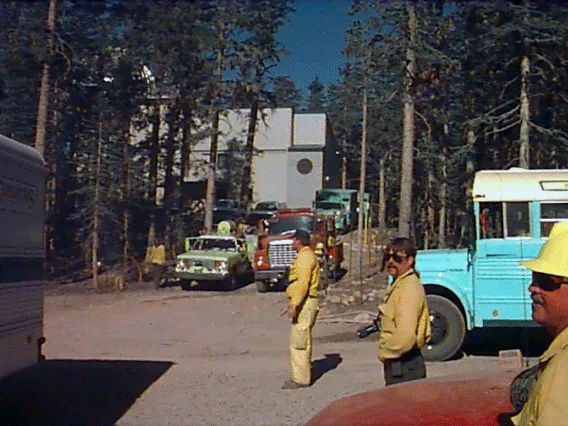 Workers at Clark Peak