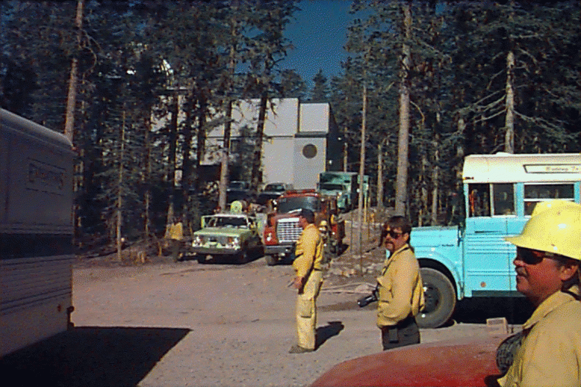 Workers at Clark Peak
