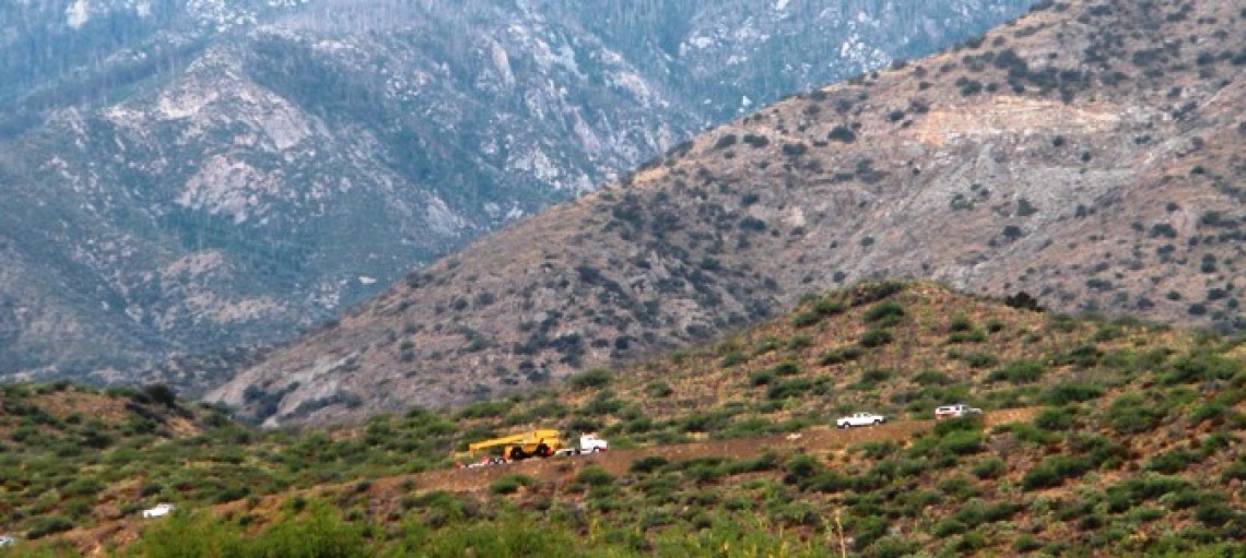 MGIO Crew Driving Drott Crane to Summit, near Marijilda